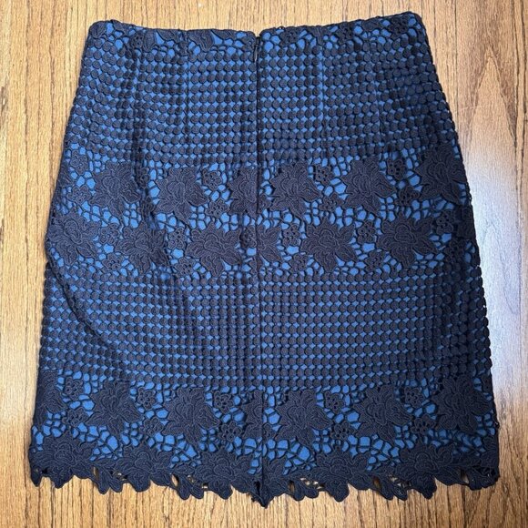 Ann Taylor Loft Womens Size 00P Petite Mini Skirt Black & Blue Boho NWT - Picture 2 of 6